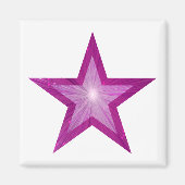 Roze Star friet magneet wit (Voorkant)
