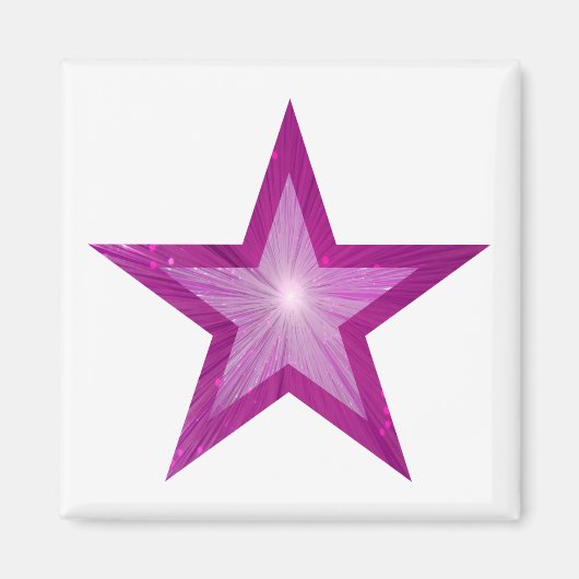 Roze Star friet magneet wit (Voorkant)