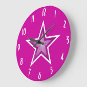 Roze Star 'getallen' klok rond roze (Hoek)