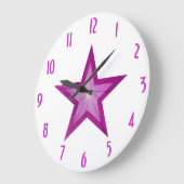 Roze Star 'getallen' klok rond wit (Hoek)