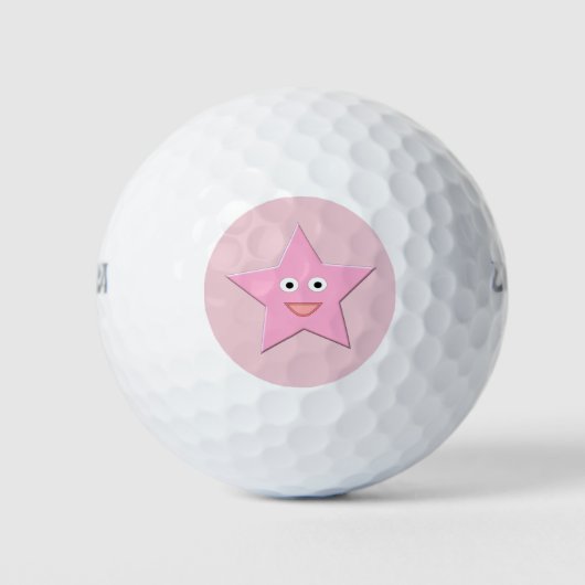 Roze Star Golf Ball Golfballen (Voorkant)