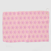  roze Star Golf Towel Golfhanddoek (Horizontaal)