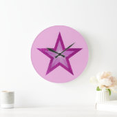 Roze Star-klok rond bleek roze Grote Klok (Huis)