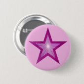 Roze Star-knop bleek roze Ronde Button 5,7 Cm (Voorkant /achterkant)