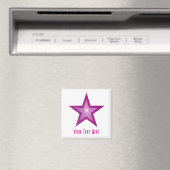 Roze Star-koelkast "Jouw tekst" magneet wit (Insitu (Vaatwasser))