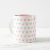 Roze Star Patroon Tweekleurige Koffiemok (Voorkant links)