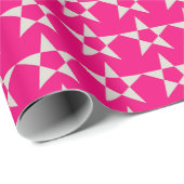 Roze Star Pattern Wrapping Paper Cadeaupapier (Rol Hoek)