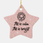 Roze, Star Silent Night Theme Ornament (Voorkant)