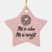 Roze, Star Silent Night Theme Ornament (Achterkant)
