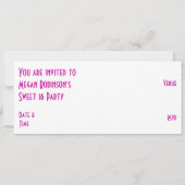 Roze Star 'SIXTEEN' roze witte langwerpige Kaart (Achterkant)