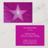 Roze Star-sjabloon voor visitekaartje (Voorkant / Achterkant)