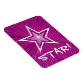Roze Star 'STAR!' flexibele magneet (Rechterzijde)