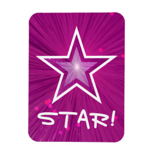 Roze Star 'STAR!' flexibele magneet