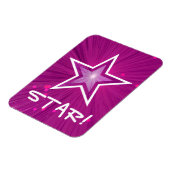 Roze Star 'STAR!' flexibele magneet (Linkerzijde)