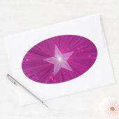 Roze Star sticker ovaal (Envelop)