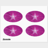 Roze Star sticker ovaal (Vel)