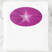 Roze Star sticker ovaal (Tas)