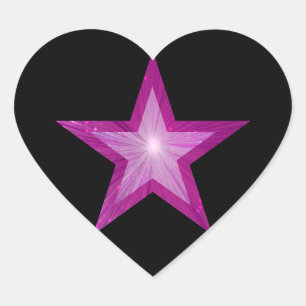 Roze Star sticker zwart