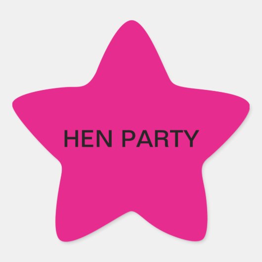 Roze Star Stickers Hen Party (Voorkant)