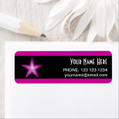 Roze Star stripe 'Name text label small black (Insitu)