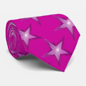Roze Star stropdas roze (Opgerold)