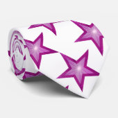 Roze Star stropdas wit (Opgerold)