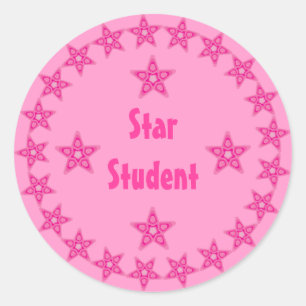  roze Star-student beloont  Ronde Sticker