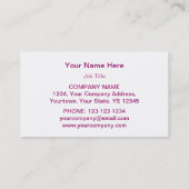 Roze Star-template wit terug Visitekaartje (Achterkant)