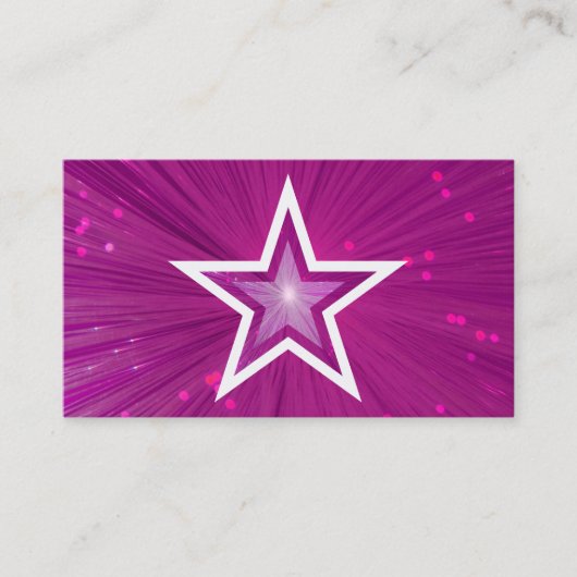 Roze Star-template wit terug Visitekaartje (Voorkant)