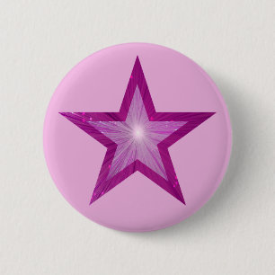 Roze Star-toets bleke roze Ronde Button 5,7 Cm