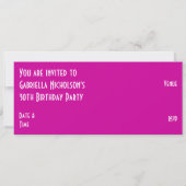 Roze Star 'VIP PASS'-uitnodiging roze lang Kaart (Achterkant)