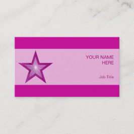 Roze Star visitekaartje roze streep