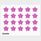 Roze Star-vormige sticker roze (Vel)