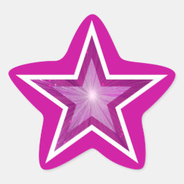 Roze Star-vormige sticker roze