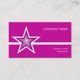 Roze Star White line visitekaartje roze