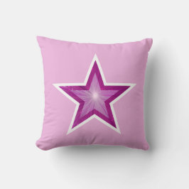 Roze Star White vierkant bleek roze witte achterzi Kussen