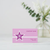 Roze Star wit visitekaartje bleek roze (Staand voorkant)