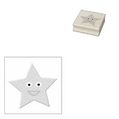 roze Star Wood Art Stamp Rubberstempel (Gestempeld)