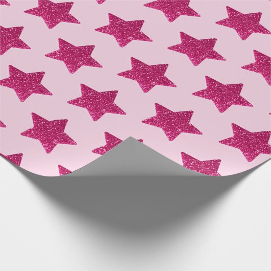 Roze Star Wrapping Paper Cadeaupapier (Hoek)