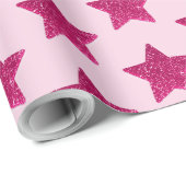 Roze Star Wrapping Paper Cadeaupapier (Rol Hoek)