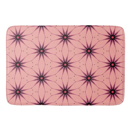 Roze Starburst geometrische patroonlamp Badmat (Voorkant)
