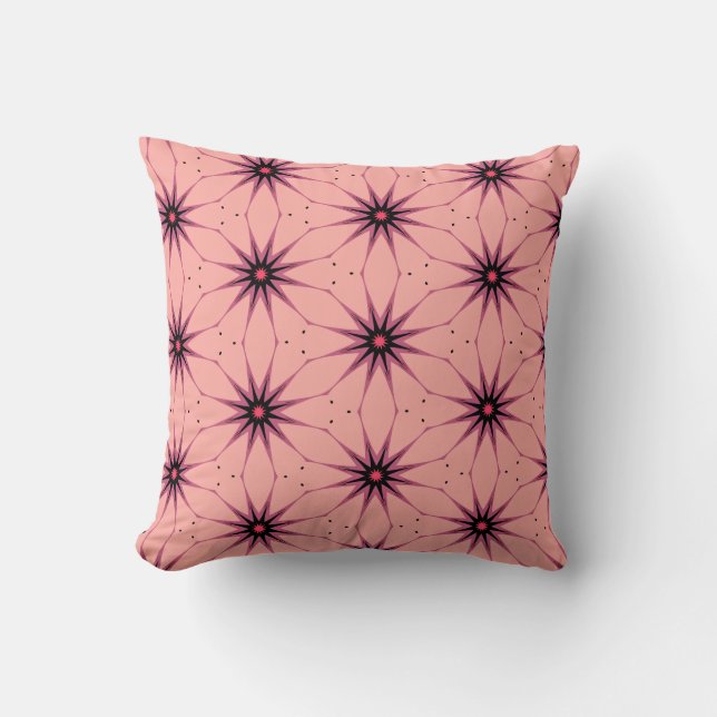 Roze Starburst geometrische patroonlamp Kussen (Voorkant)