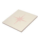Roze Starburst Mid Century Modern Retro Tegeltje (Zijkant)