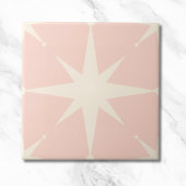 roze Starburst Mid Century Modern  Tegeltje