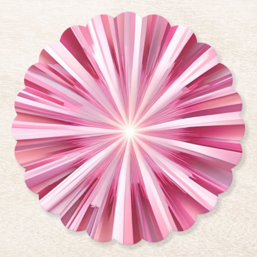  Roze Starburst Papier Onderzetter (Voorkant)