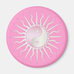Roze Starburst Yin Yang Magneet