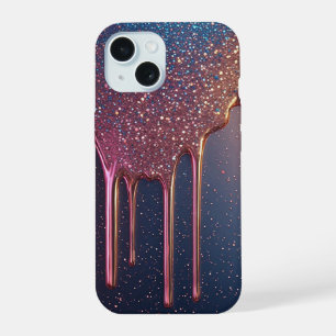 Roze Stardust Glitter Drip ✨ Fonkelende Sterren iPhone 15 Case