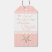 Roze Starfish Beach Bruiloft Gast Favor Dank je- Cadeaulabel (Voorkant)