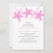 Roze Starfish Beach bruiloft uitnodiging (Voorkant)