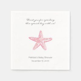 Roze Starfish Bruiloft of meisje Baby shower serve Servetten